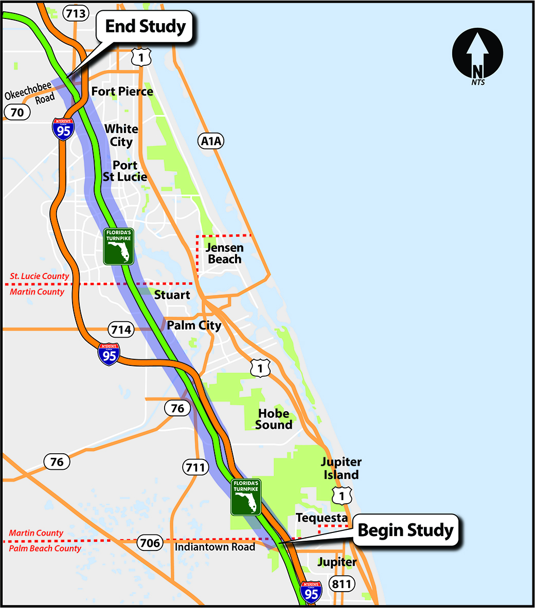 Widen Turnpike PD&E, Indiantown Rd. to Okeechobee Rd. – Florida's Turnpike