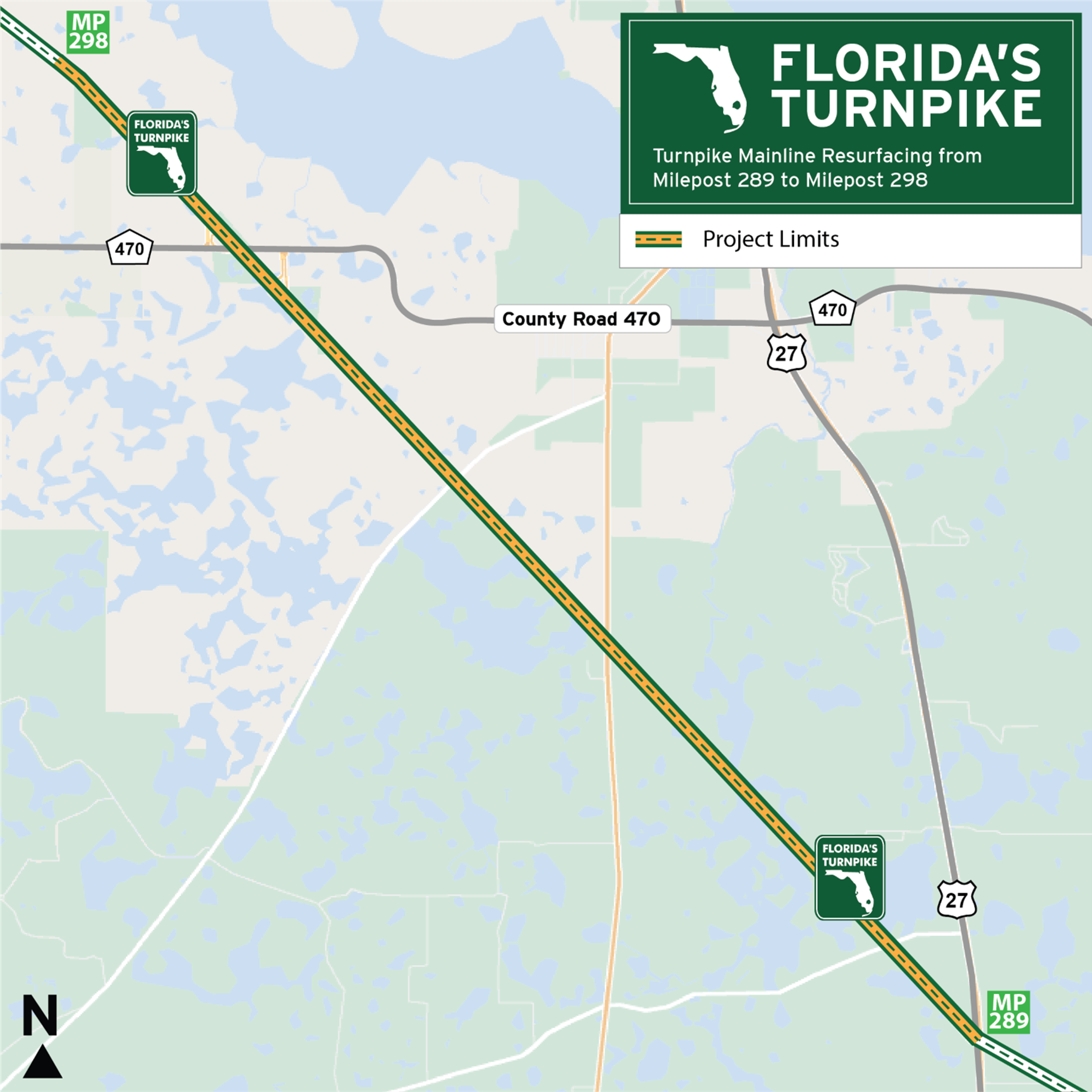MP 289 to MP 298 Map