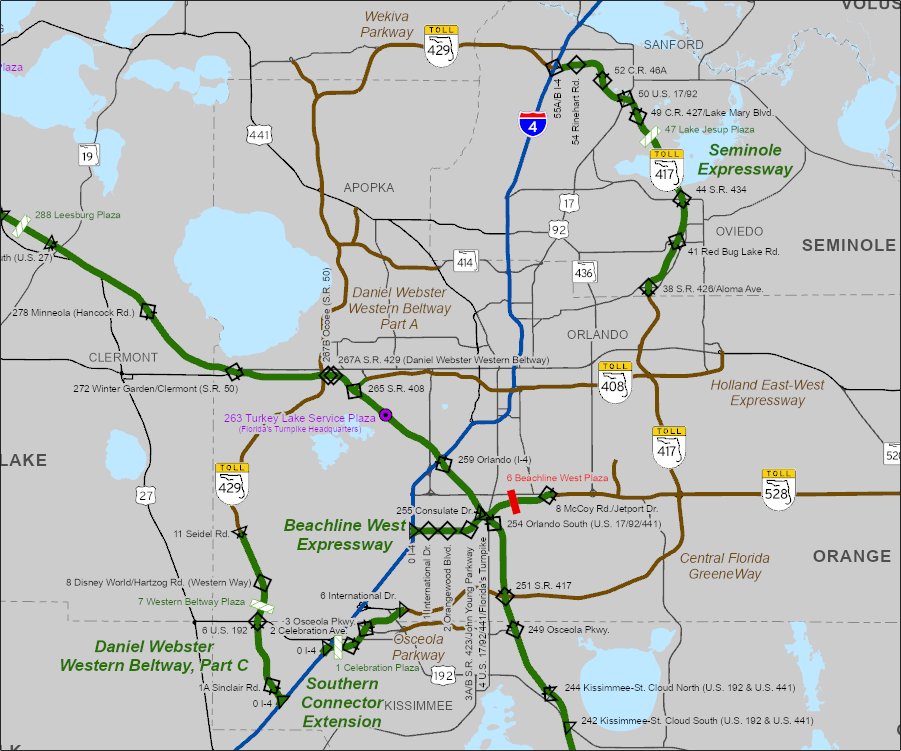 Map of Turnpike