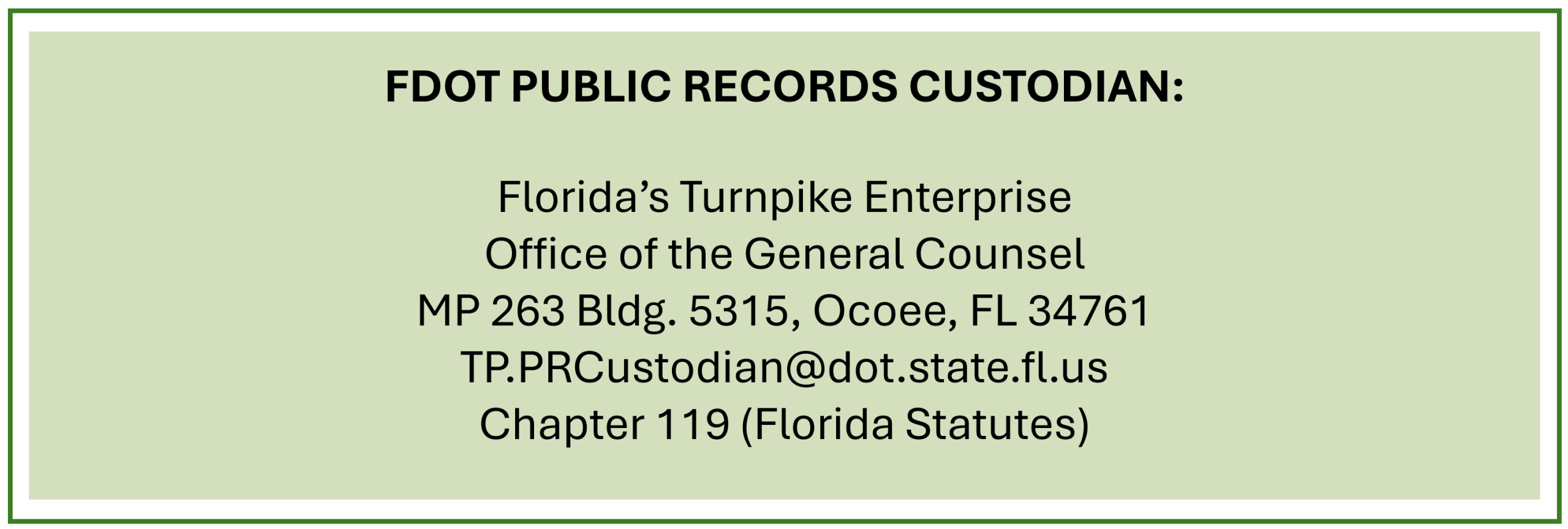 FDOT PR Custodian